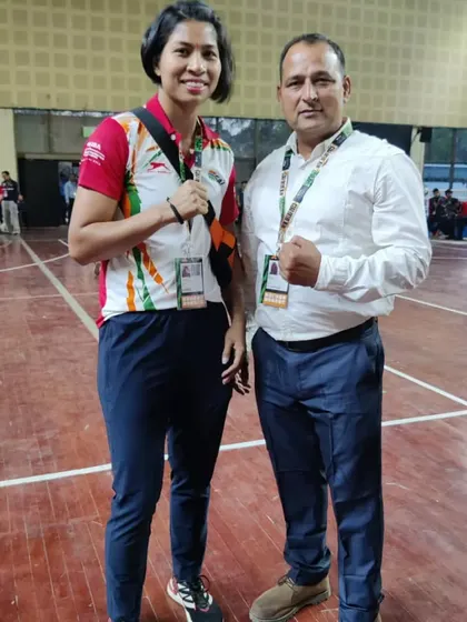 Pictured here with world-class boxer Lovlina Borgohain. Being connected to the elite level of the sport helps me bring the best techniques and insights to my own students.