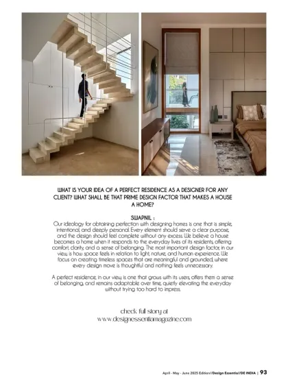 An excerpt from our interview with Design Essentia, where we share our ideology for designing a perfect residence. For us, a house becomes a home when it responds to the everyday life of its residents, offering comfort, a sense of belonging, and timeless appeal.