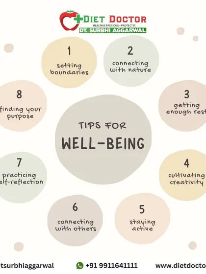 Here are my essential tips for overall well-being. I guide my clients to focus on these eight areas, from staying active and connecting with others to practicing self-reflection, to build a truly healthy life.