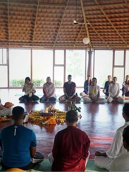 Captions will focus on the specific community event, ceremony, or testimonial, emphasizing the feelings of connection, joy, and spiritual growth.