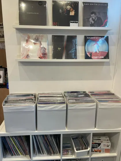 A snapshot of a record collection, showing the physical media that inspires my digital sets.