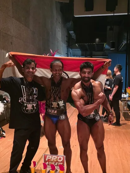 With my fellow Indian competitors backstage in Japan. We support each other in representing our country.