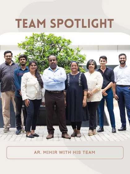 Senior Associate Mihir Kulkarni and his team. With 25 years of expertise, Mihir leads his team with precision and finesse, managing projects of all scales from concept to completion.