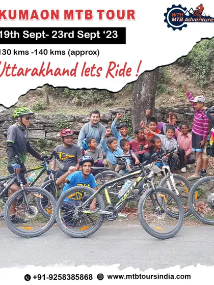 The joy of cycling is universal. Our riders interacting with local kids during a break on the Kumaon MTB Tour. These are the moments that make a trip special.