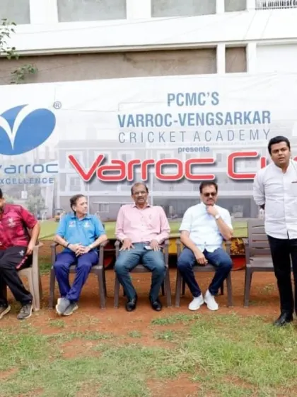 The full panel of coaches and guests seated at the Varroc Cup prize distribution ceremony.