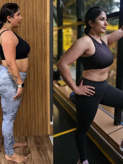 A side-by-side comparison showing a dramatic reduction in body fat and a significant increase in muscle tone. This was achieved in 12 weeks by focusing on cellular repair and hormonal balance.