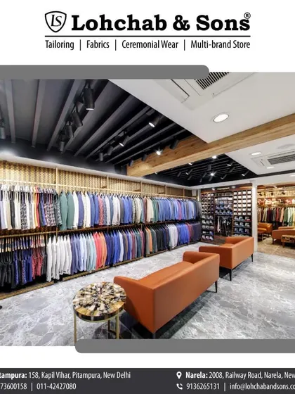 Our store is designed for a comfortable shopping experience. Browse through racks of ready-to-wear blazers and suits, or relax in our seating area while we assist you with your selections.