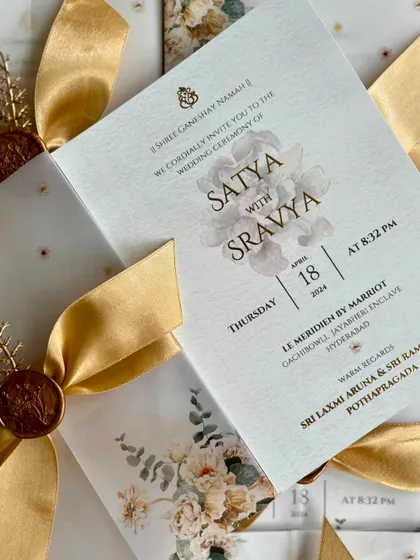 Another close-up of the beautiful S&S wedding invitation card.