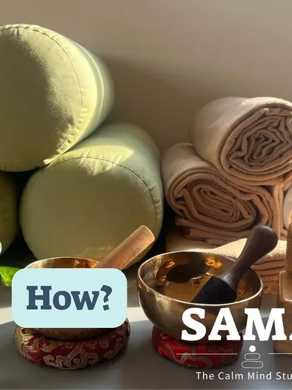 Each class is structured to balance the body and mind. We use props like bolsters, blankets, and singing bowls to support the practice. The first half of the class prepares the body, while the second half is dedicated to a calm mind practice.