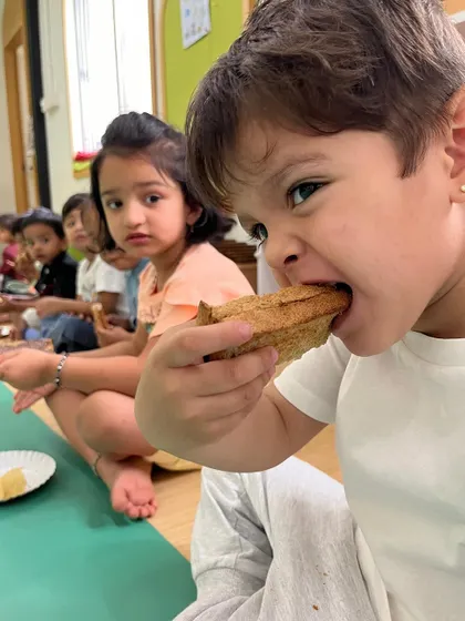 Each activity, from making Bhel Puri and toast to plucking methi leaves and exploring what floats, is a lesson in itself. These practical life and sensorial activities are central to the Montessori method, helping children develop fine motor skills, concentration, and a deep understanding of the world through their own actions.