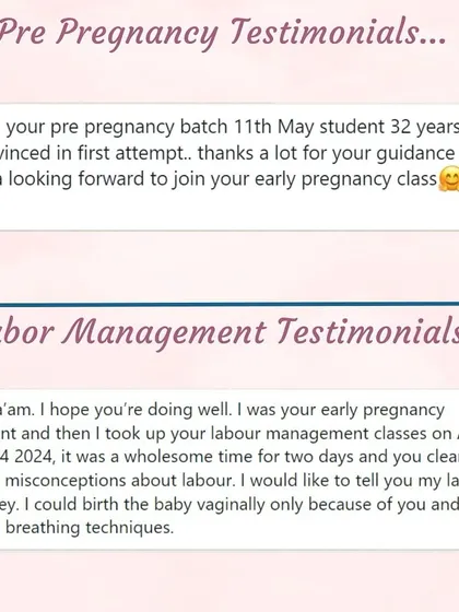 From clearing misconceptions about labor to conceiving in the first attempt, my classes are designed to give you confidence and clear guidance.