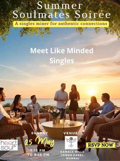 This graphic clearly states the goal: meet like-minded singles. It's the core promise of every Heart & Soul event, set against a beautiful, aspirational backdrop.