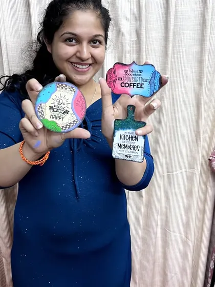 Another happy participant from the magnet workshop. Everyone left with a set of personalized, handmade magnets for their home.