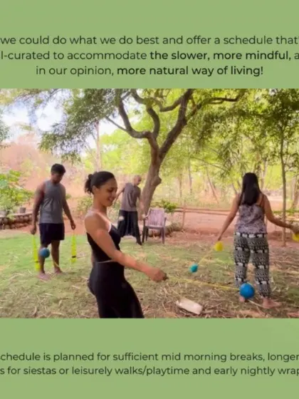 Our schedule is intentionally curated to be slower and more mindful, with plenty of breaks for rest, siestas, and play.