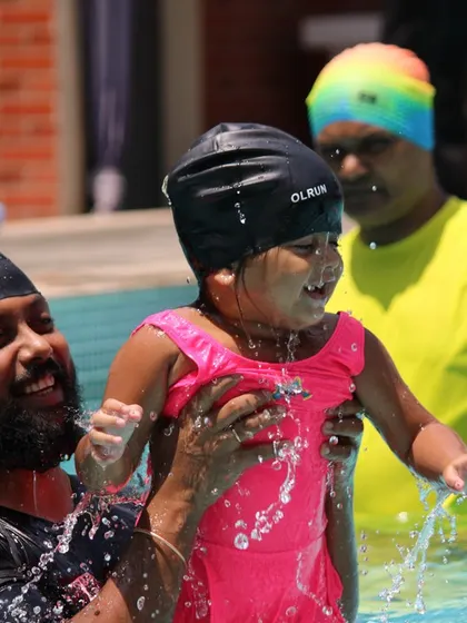 This series shows a complete lesson for our little champion, Anvika. From one-on-one instruction and floating with a noodle to practicing on a kickboard, it’s all about fun and progress.