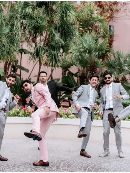 The groom's crew showing off their fun side. We make sure to capture the personality of the entire wedding party.