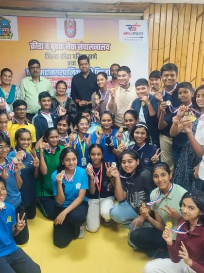We celebrate the success of our students at every level. This is our team of young champions from the Thane DSO 10-meter air rifle and pistol shooting competition, proudly displaying their hard-earned medals.