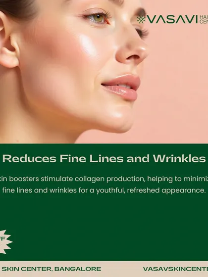 By stimulating collagen production, Skin Boosters help to minimize fine lines and wrinkles. This gives the skin a more youthful and refreshed appearance.