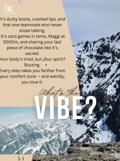 What's the vibe on a 6000m expedition? It's dusty boots, card games in tents, and sharing your last piece of chocolate like it's sacred. Your body is tired, but your spirit is buzzing.