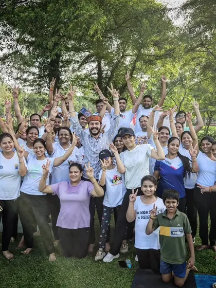The energy of our Yogiparivaar is our greatest strength. This is a glimpse of the joy and togetherness from one of our outdoor yoga events, where students of all ages and levels practice as one family.