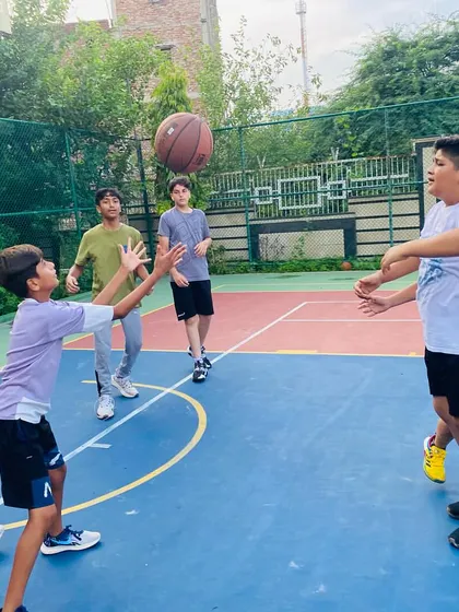 A passing drill where players learn to make quick, accurate chest passes on the move.