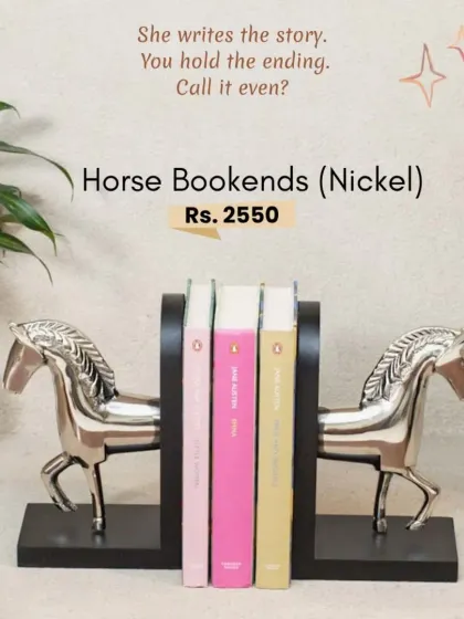 For the book lover, our horse bookends in a nickel finish are a perfect blend of form and function. They add a story to your shelf while keeping your books in order.