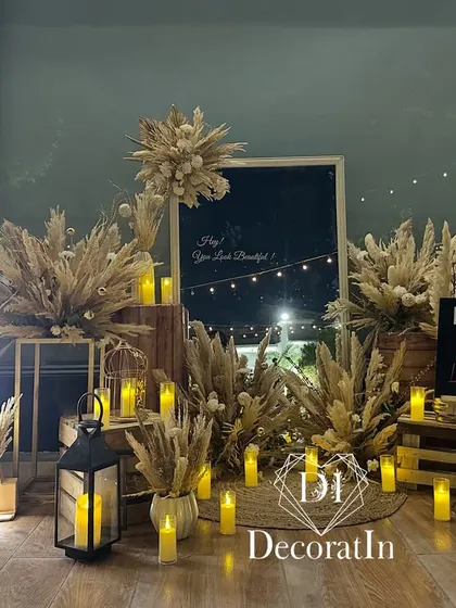 A view of the mirror corner showing the reflection, adding depth and an interactive element for guests taking photos.