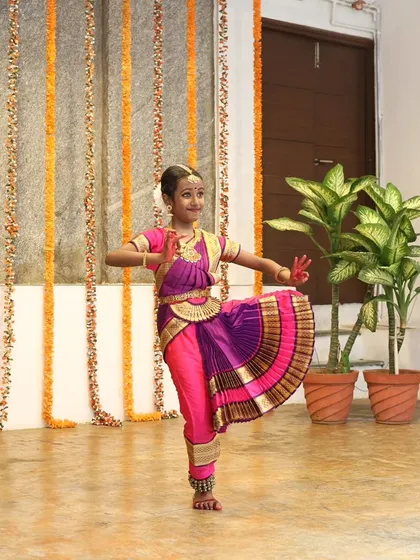 Another young Bharatanatyam dancer at our Platform Performances event.