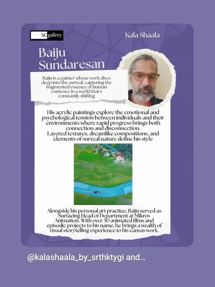 A profile of artist Baiju Sundaresan, whose surreal paintings explore the fragmented essence of human existence in a shifting world.