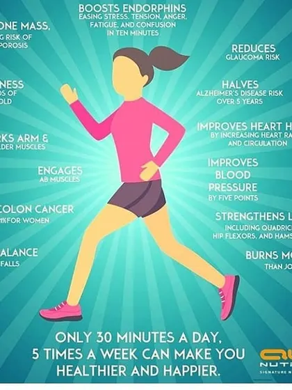 Just 30 minutes of running a few times a week can make you healthier and happier. It's a powerful way to improve heart health, strengthen your legs, burn fat, and boost endorphins to reduce stress.