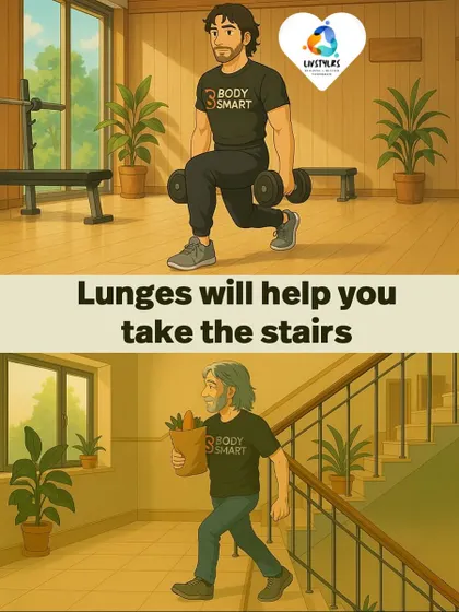 Lunges are more than just a leg exercise. They build the single-leg strength and stability required for everyday activities like climbing stairs with ease, even when carrying a heavy load.