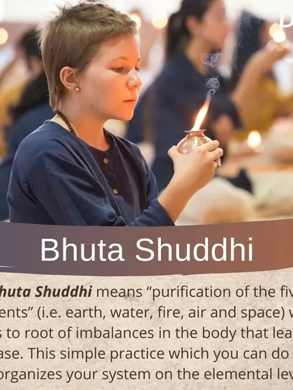 Bhuta Shuddhi is the purification of the five elements. This simple daily practice gets to the root of imbalances in the body and reorganizes your system on an elemental level.