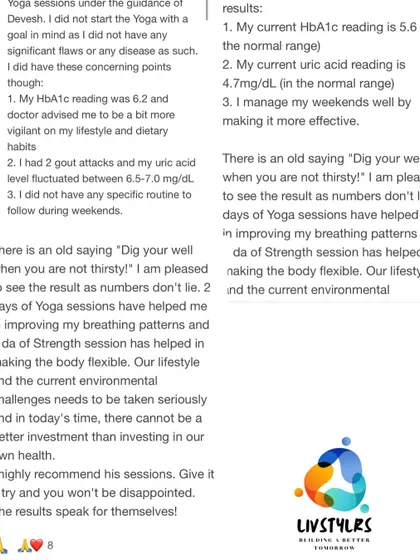 The results speak for themselves. This client testimonial shows a significant improvement in key health markers like HbA1c and uric acid levels, proving that a consistent, holistic approach to fitness and nutrition delivers real, measurable health benefits.