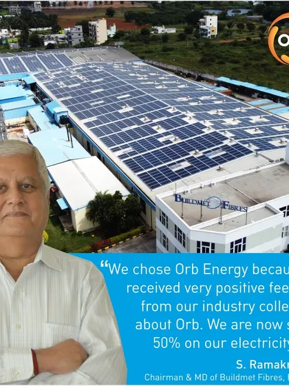 Buildmet Fibres, a leading supplier of FIBC bags, is saving INR 1.2 crore annually with their 1.2-megawatt rooftop solar system. They chose us based on strong recommendations from industry colleagues.