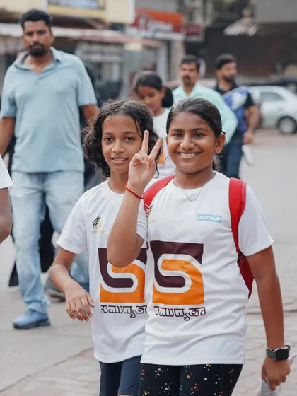 All smiles during the walk. We love seeing kids in our community active and happy.