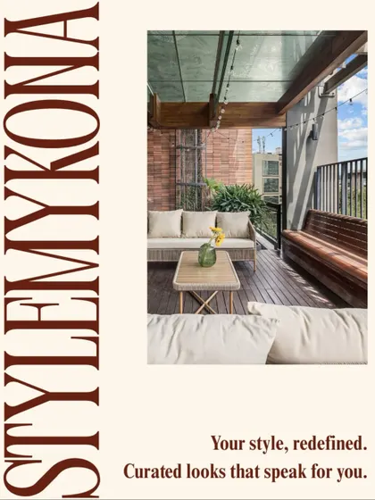 This cozy balcony is a perfect urban escape. We used comfortable outdoor furniture, wooden decking, and plenty of greenery to create a relaxing extension of the living space.