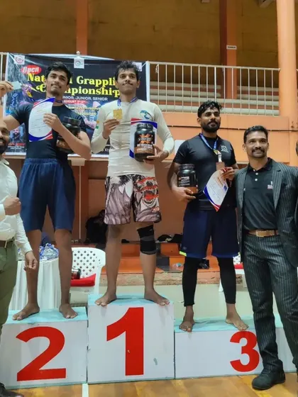 The podium shot for the -77kg division. It's a great feeling to be number one.