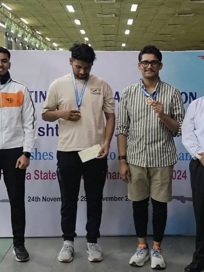 The podium at the 39th Maharashtra State Shooting Championships, with our shooters among the winners.