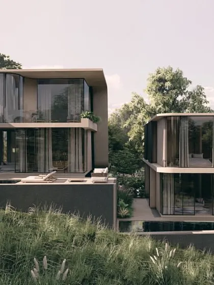 The living spaces of our Moira Villas merge seamlessly with the outdoor pool decks. The homes are terraced down the landscape, allowing each level to have a direct and flowing connection to its natural surroundings.