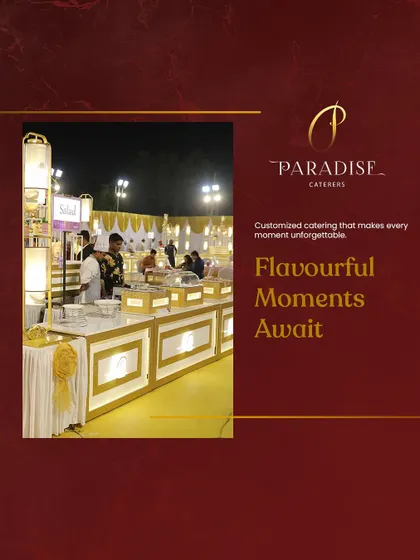 Welcome to a Paradise experience, where every event is transformed into a grand celebration. This is a glimpse of our elegant buffet setup, designed to be a feast for the eyes before it becomes a feast for your palate. We believe presentation is just as important as taste.