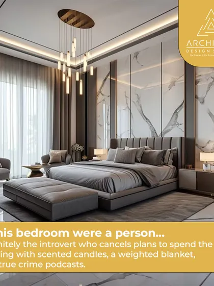 This bedroom's personality? Definitely the introvert who cancels plans to spend the evening with scented candles and a weighted blanket. It's a true personal sanctuary.