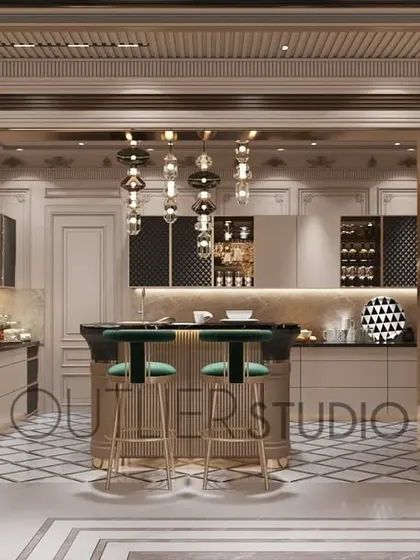 The kitchen is the heart of the home, and we design it to be both beautiful and functional. This modern luxe kitchen features a breakfast bar, high-end appliances, and elegant cabinetry, creating a space where cooking becomes a true experience.