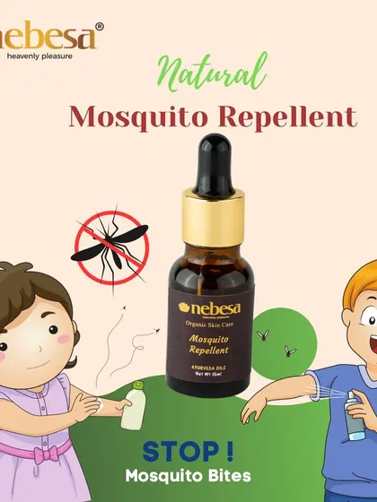 Stop mosquito bites the natural way. My repellent provides protection for 5-6 hours and is made with a blend of pure, cold-pressed essential oils like Juniper, Lemongrass, and Thyme. It is safe for kids and effective against bites.