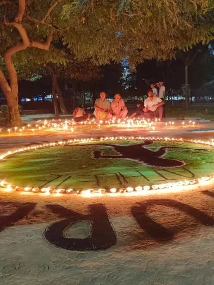 The academy is more than just training; it's a community. Here we are lighting diyas for Diwali.