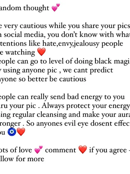 Be cautious about what you share on social media, as jealousy can lead to energetic attacks. I always advise regular cleansing and aura protection to shield yourself from the evil eye.