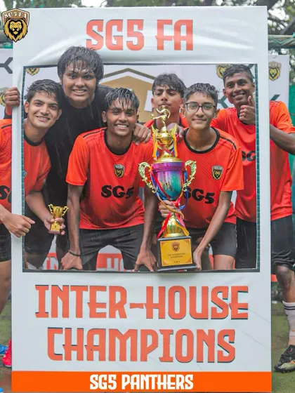 The SGS Panthers, crowned Inter-House Champions. Our internal tournaments foster healthy competition and team spirit within the academy family.