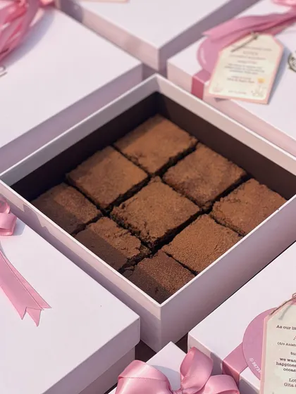 Our all-time favourite flourless dark chocolate bars, featured here as first birthday return favours. These rich and gooey bars are naturally gluten-free and intensely chocolatey.