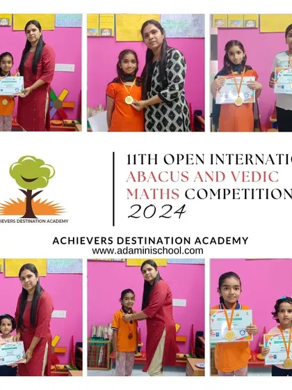 More proud moments from the 11th Open International Abacus and Vedic Maths Competition in Vidhyanagar, Harihar. Our students and their trainer celebrate their well-deserved success. Congratulations, champions!