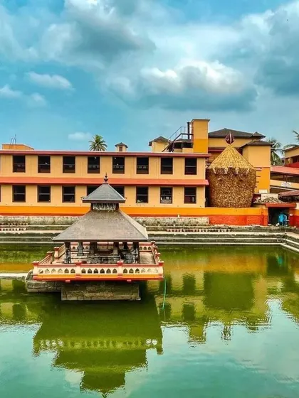 The Madhwa Sarovara, the sacred pond at the Udupi Sri Krishna Matha.