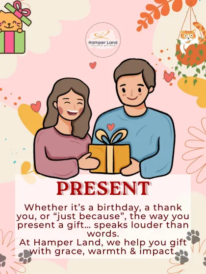 This illustration explains that the way you present a gift speaks louder than words. I help you gift with grace, warmth, and impact.